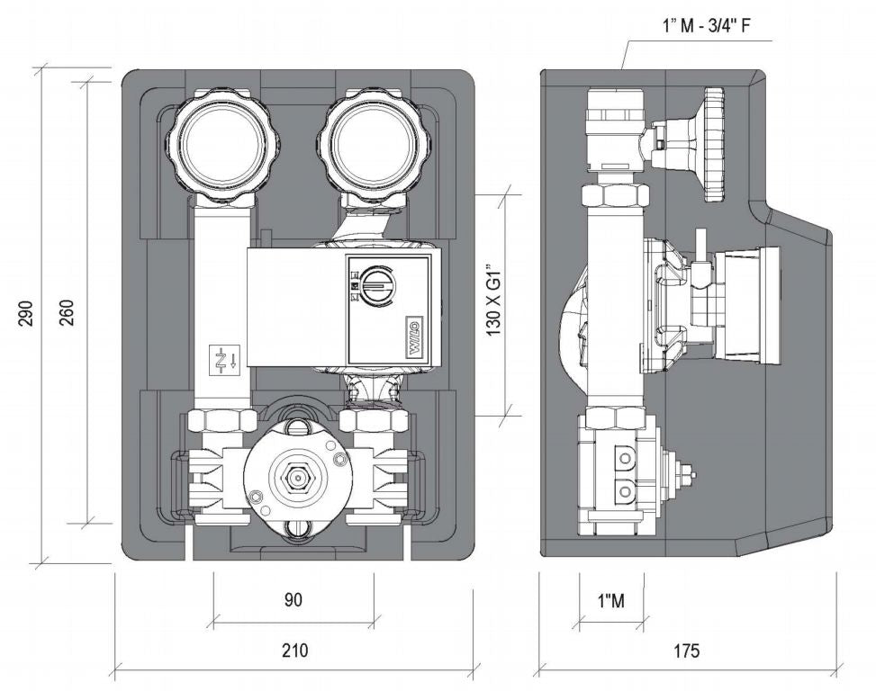 HVTC-90 DN20 Constant Temperature Pump Group