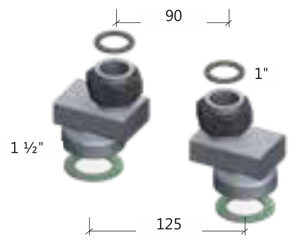 KOMPAT DN25 - Eccentric Reducer 1 1/2” x 1”