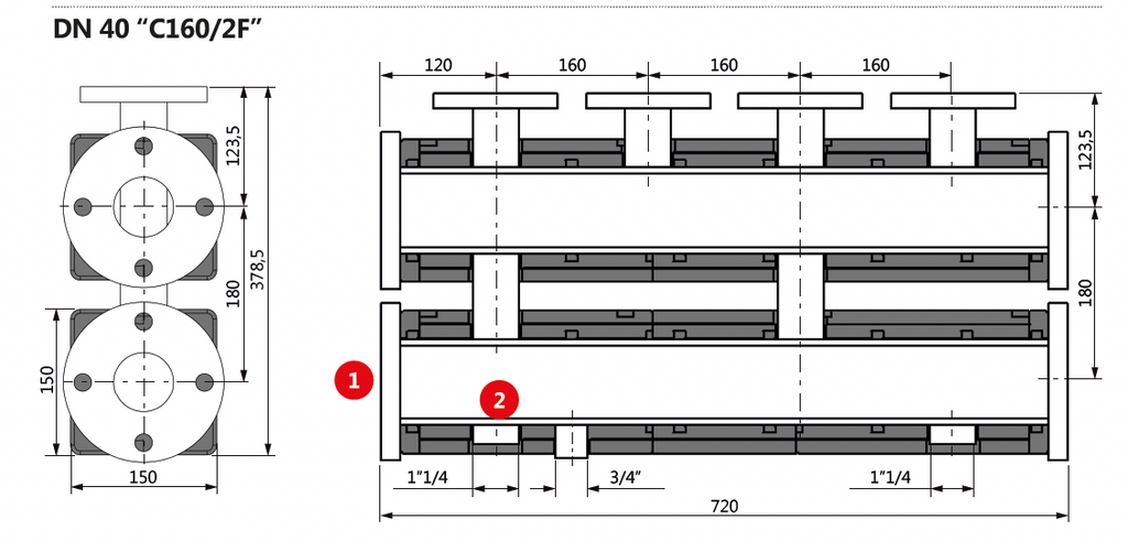 2 Zone Manifold - KOMPAT DN40XS